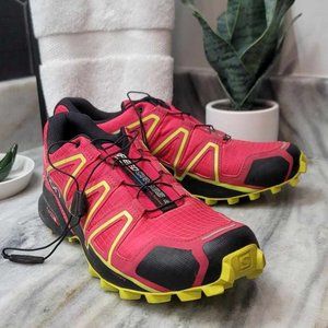 Solomon Ortholite Speedcross Trail Runners in Pink and Yellow (9.5 women's)